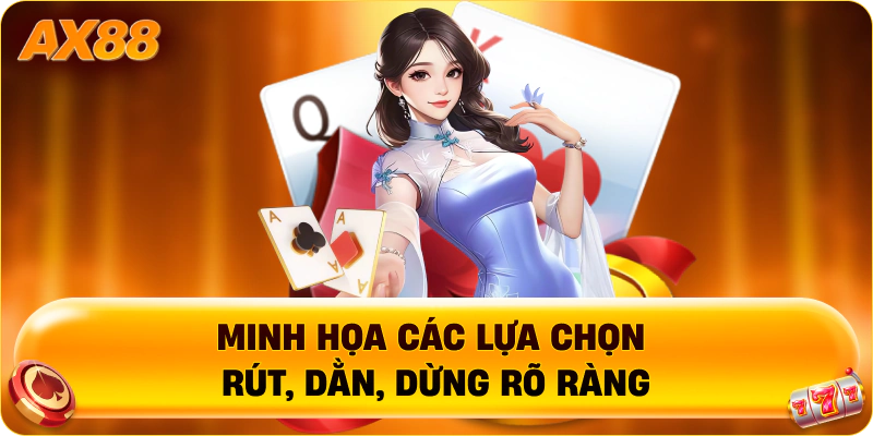 Minh họa các lựa chọn Rút, Dằn, Dừng rõ ràng
